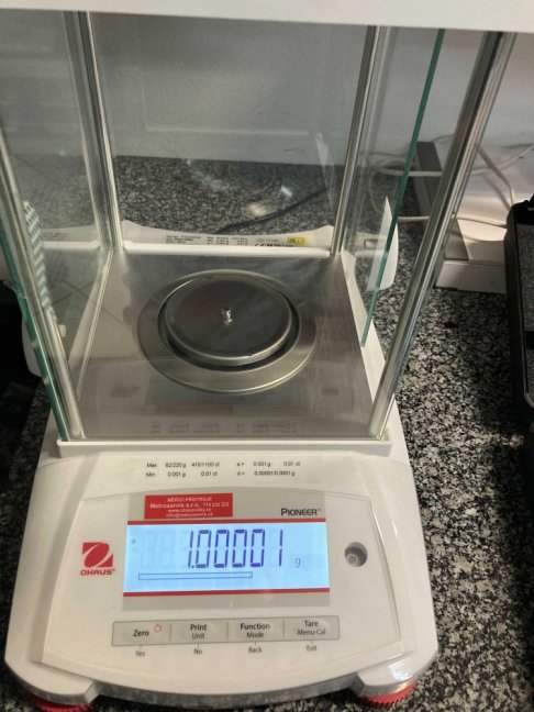 Standardní kalibrace závaží 1 mg - 500 mg, třídy M1, M2, M3, 1 kus závaží