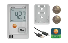 174H sada mini datalogger teploty a vlhkosti testo, HACCP s USB C-bílé provedení