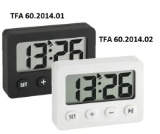 TFA 60.2014.02 digitální budík se stopkami a časovačem.jpg bílé a černé provedení