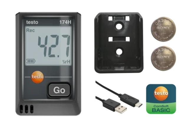 174H sada  mini datalogger teploty a vlhkosti testo, HACCP s USB C