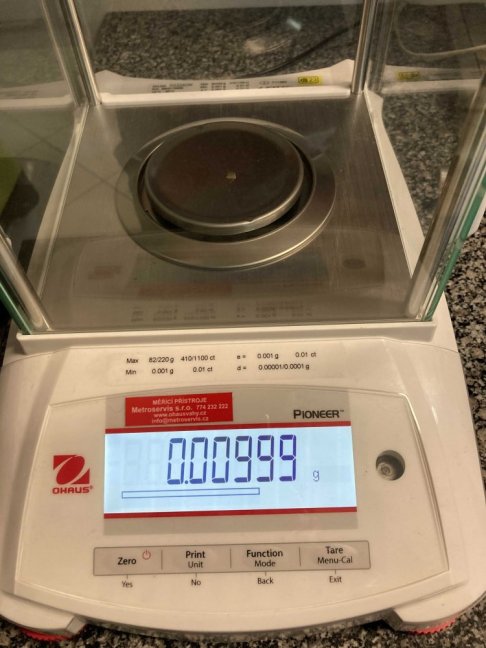 Standardní kalibrace závaží 1 mg - 500 mg, třídy M1, M2, M3, 1 kus závaží