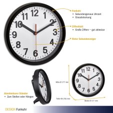 TFA 60.3538.01 nástěné hodiny, černé