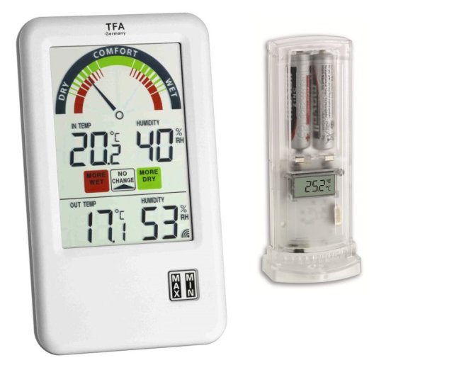 teploměr s vlhkoměrem TFA 30.3045.IT a s čidlem
