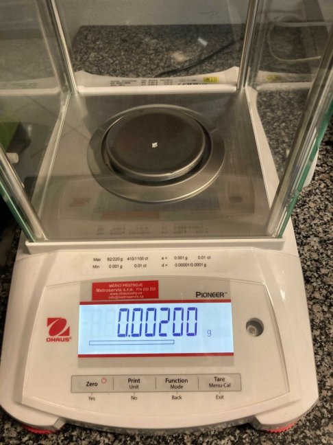 Standardní kalibrace závaží 1 mg - 500 mg, třídy M1, M2, M3, 2-5 kusů závaží