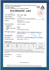 Kalibrační list k teploměru