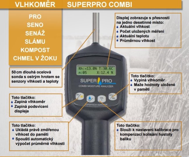 SuperPro Combi digitální zemědělský teploměr vlhkoměr