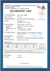 Kalibrační list k teploměru