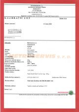 Standardní kalibrace 1 suška Standardní kalibrace 1 suška