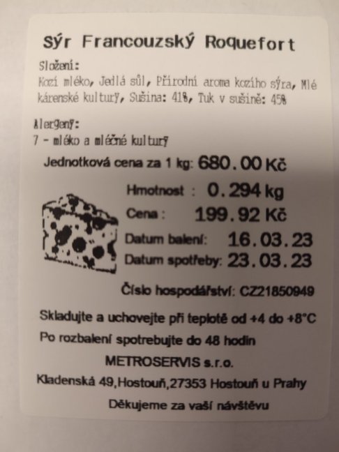 ACLAS LS2R615 s tiskem etiket s nožkou 6/15 kg-M