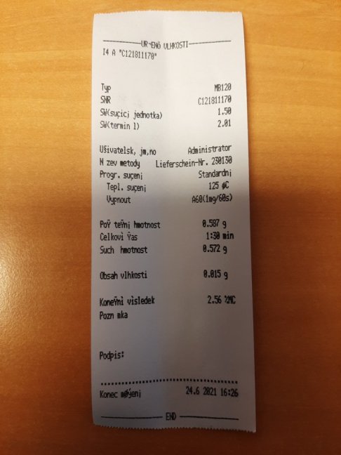 Dlouhodobý pronájem analyzátoru vlhkosti Ohaus MB120